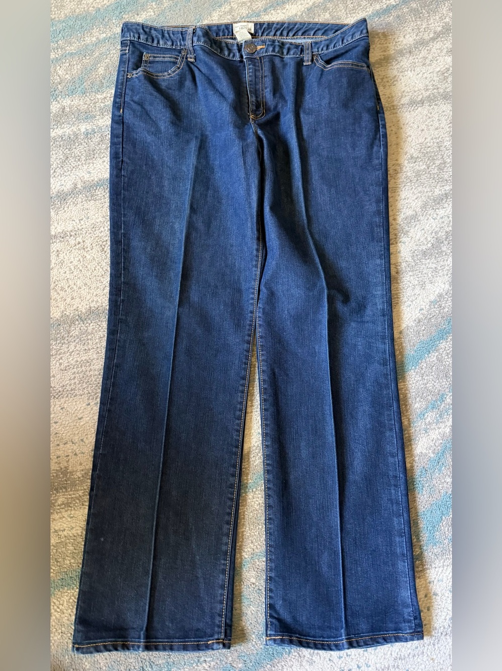 GAP Size 16 Women's Curvy Straight-Leg Jeans in Dark Blue